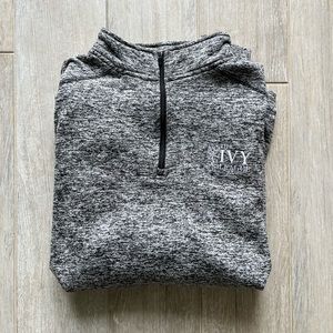 Ivy League J-America Black & Gray Marble Fleece Quarterzip